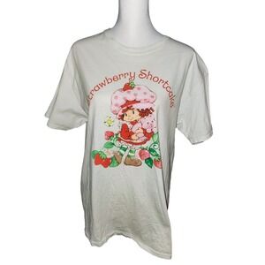 Strawberry Shortcake Graphic T Shirt Women's White Short Sleeve Casual Tee